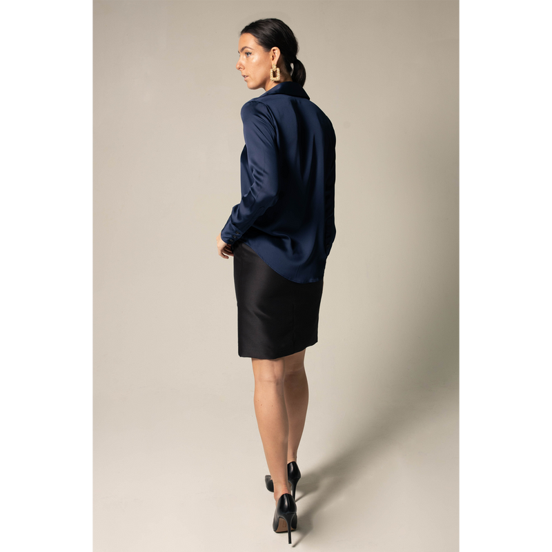 Classy Women Silk Blouse in Royal Blue