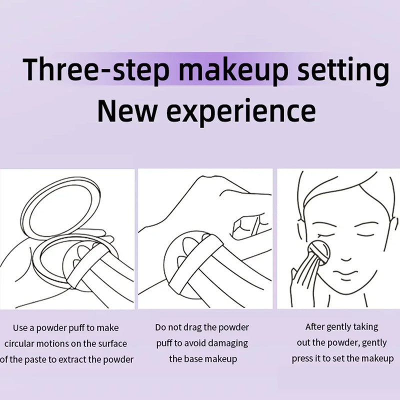 Lavender Pressed Powder Matte Powder Lasting Oil Control Full Coverage Face Compact Setting Powder Makeup Foundation Cosmetics