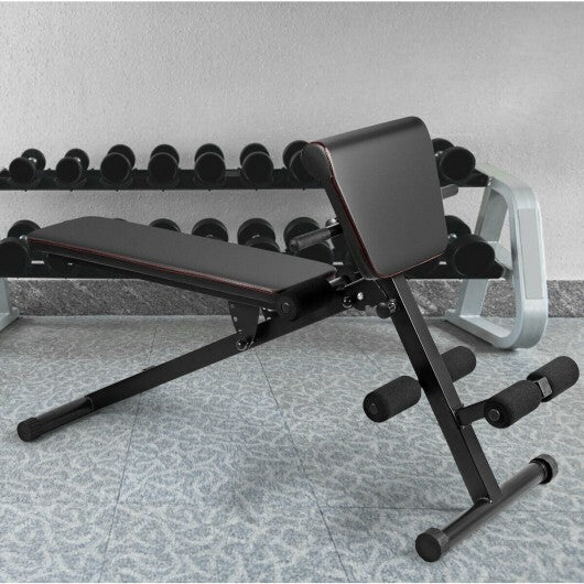 Multi-Functional Adjustable Full Body Exercise Weight Bench - Color: Black