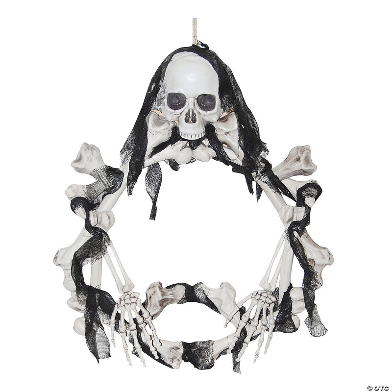 Light up skeleton wreath