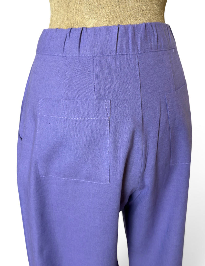 Scout Dusty Purple Cotton Linen 1940s Style Trouser Pant