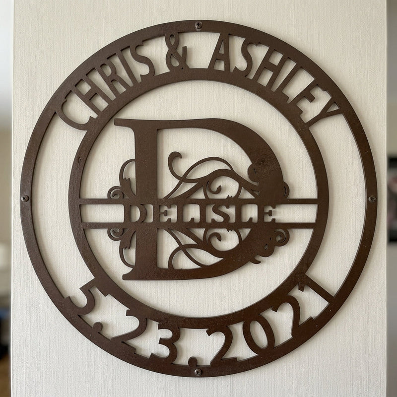 Custom Metal Wall Art - Personalized Split Letter Name Sign