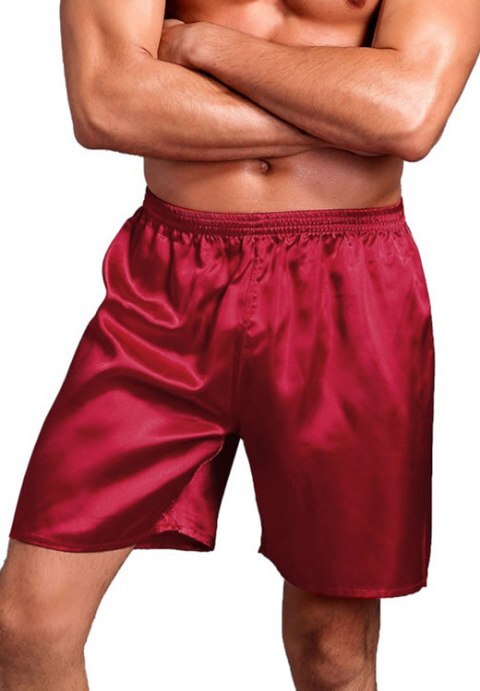 Plus Size Mens Silk Satin Boxers Shorts Underwear Sleep Pajama Lounge Shorts