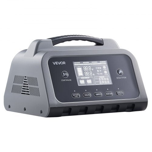 Smart Battery Charger, 12A, 6V 12V 24V 36V 48V Lithium LiFePO4 Lead-Acid (Gel / AGM) Car Battery Charger, with LCD Display, Trickle Charging Maintainer Desulfator, for Car, Boat, Motorcycle