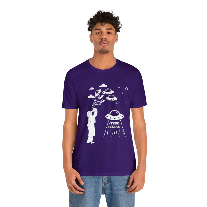 Purple - XL - Are Aliens Real? Unisex Cotton T-Shirt