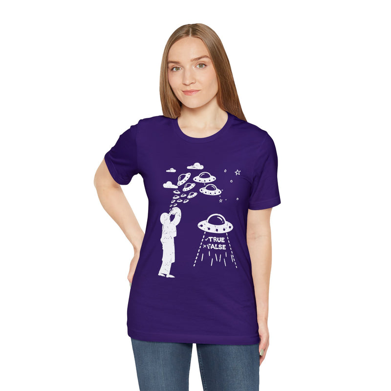 Purple - XL - Are Aliens Real? Unisex Cotton T-Shirt