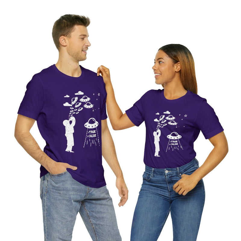 Purple - XL - Are Aliens Real? Unisex Cotton T-Shirt