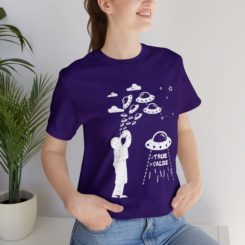 Purple - XL - Are Aliens Real? Unisex Cotton T-Shirt
