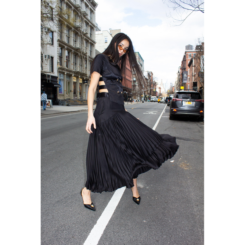 Maryanne Black Pleated Skirt