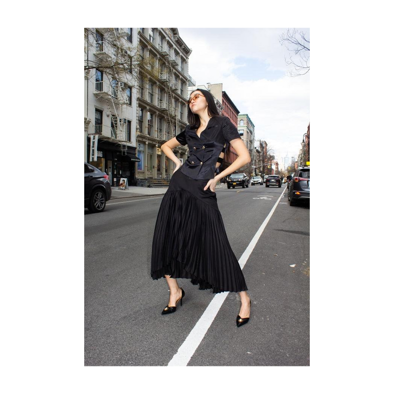 Maryanne Black Pleated Skirt