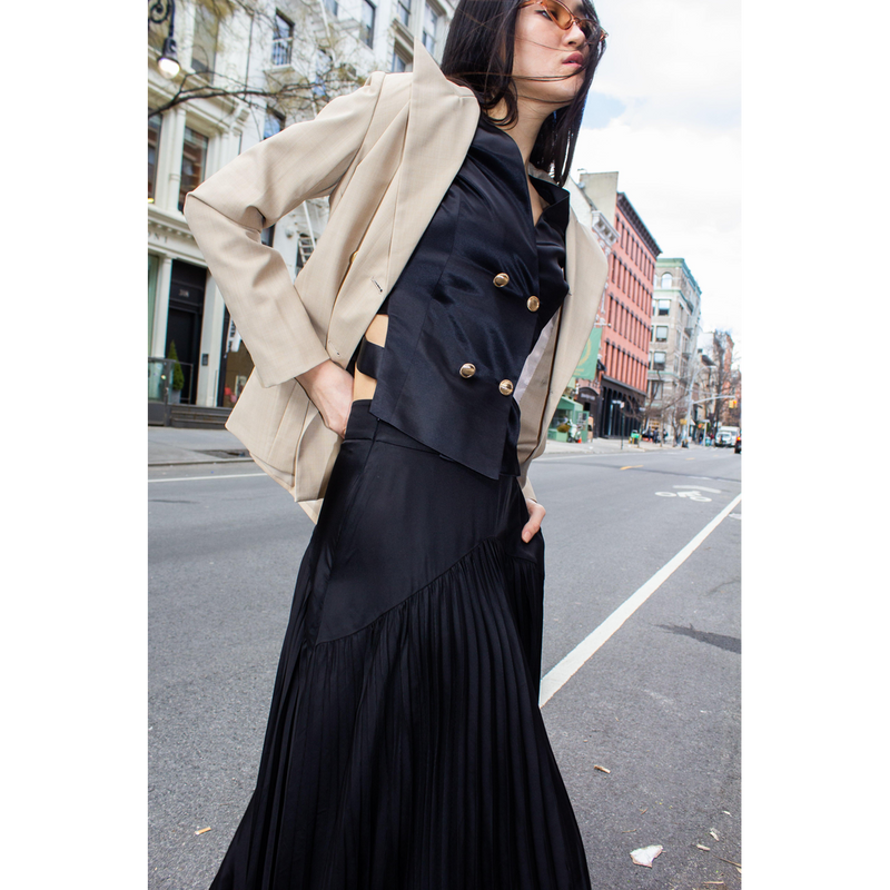 Maryanne Black Pleated Skirt