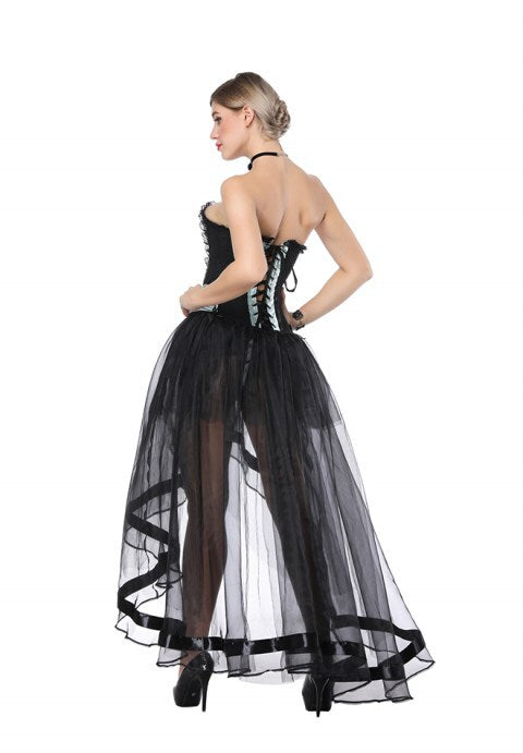 Sexy Sweetheart Zipper Overbust Corset And High Low Skirt