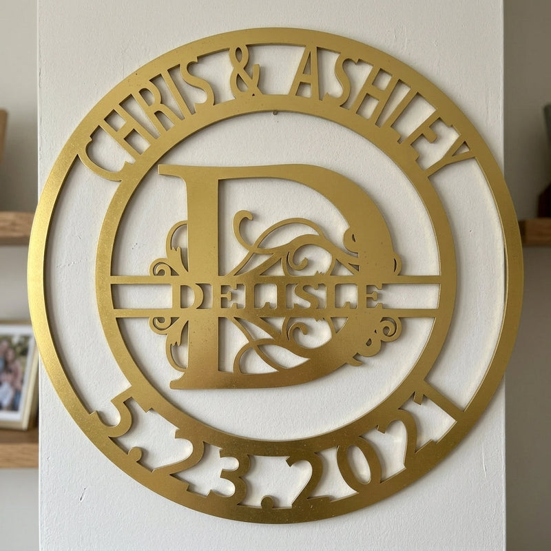 Custom Metal Wall Art - Personalized Split Letter Name Sign