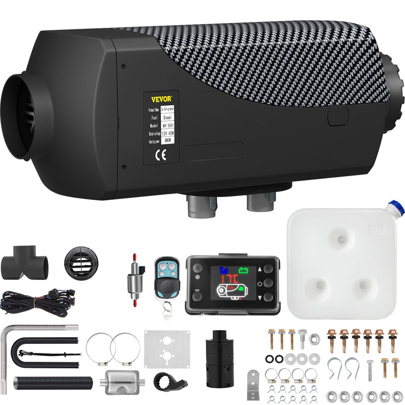 8KW Diesel Air Heater Muffler Diesel Heater 12V Remote Control Diesel Parking Heater with LCD Switch for Car Trucks Motorhome Boat and Bus