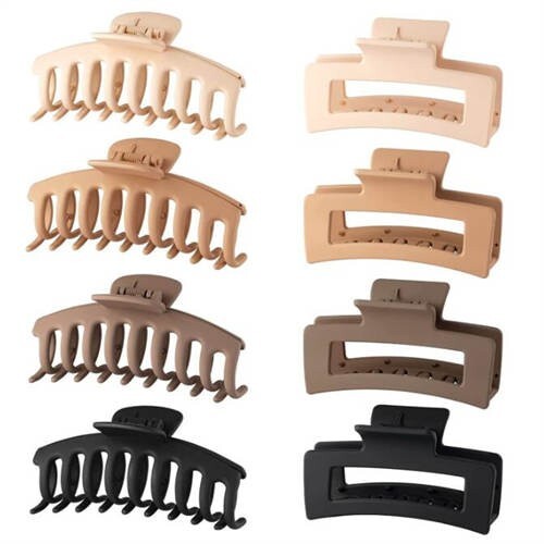 8 Pieces Set Spray Paint Rectangular Gum Claw Hair Clip/ Hair Accessories - Combo A