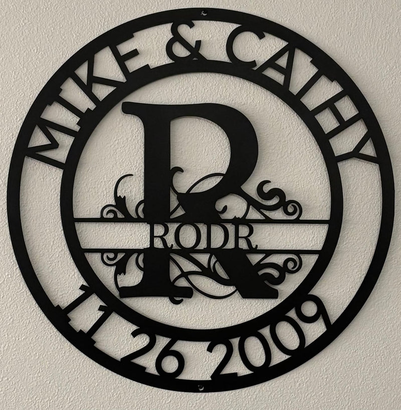 Custom Metal Wall Art - Personalized Split Letter Name Sign