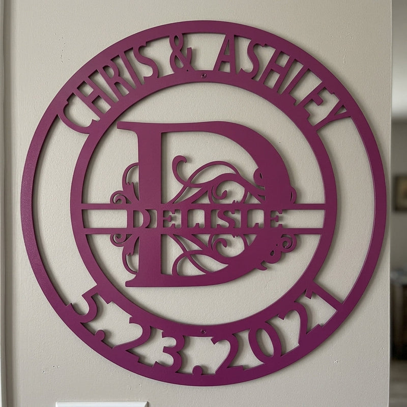 Custom Metal Wall Art - Personalized Split Letter Name Sign