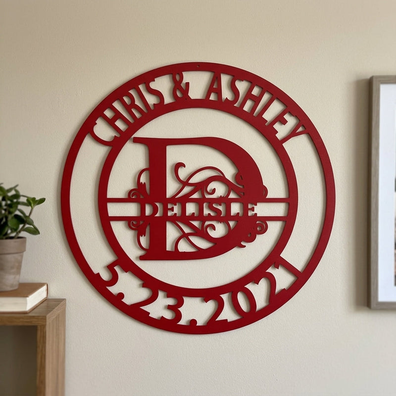 Custom Metal Wall Art - Personalized Split Letter Name Sign