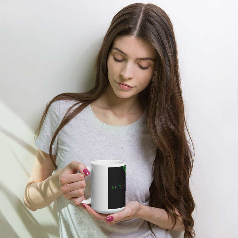 White glossy mug Sins of the flesh