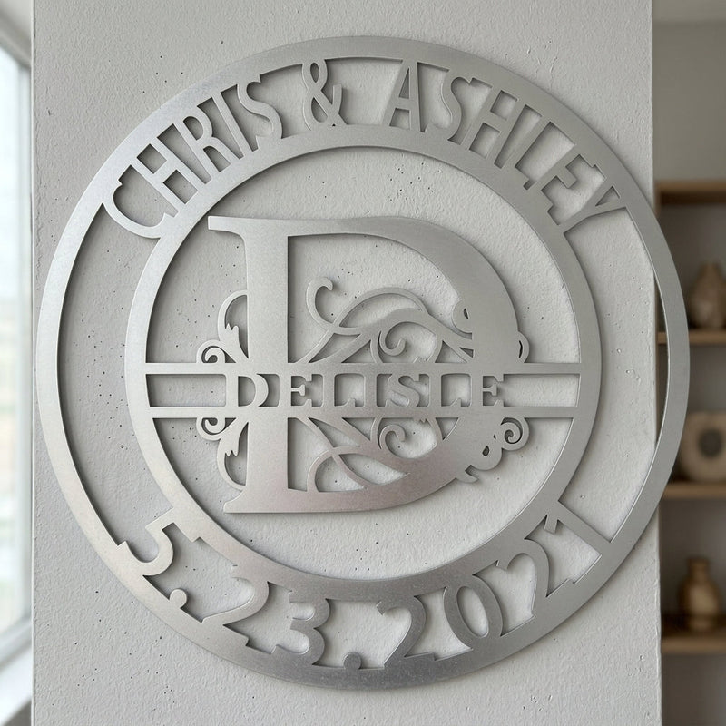 Custom Metal Wall Art - Personalized Split Letter Name Sign