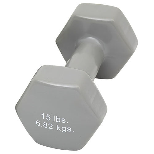 Dumbbell Weight Color Vinyl Coated 15 Lb
