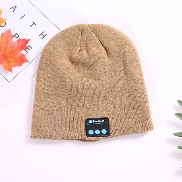 Color: Tan - Musical Beanie Bluetooth Hat
