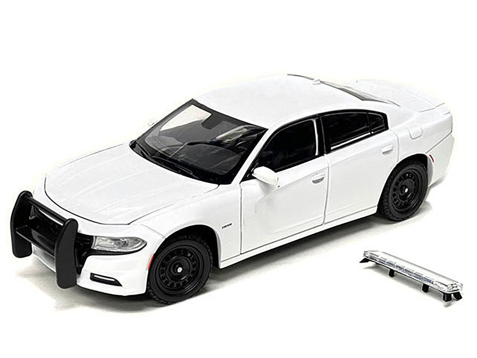 2016 Dodge Charger Pursuit Police Interceptor White Unmarked "Police Pursuit" Series 1/24 Diecast Model Car by Welly