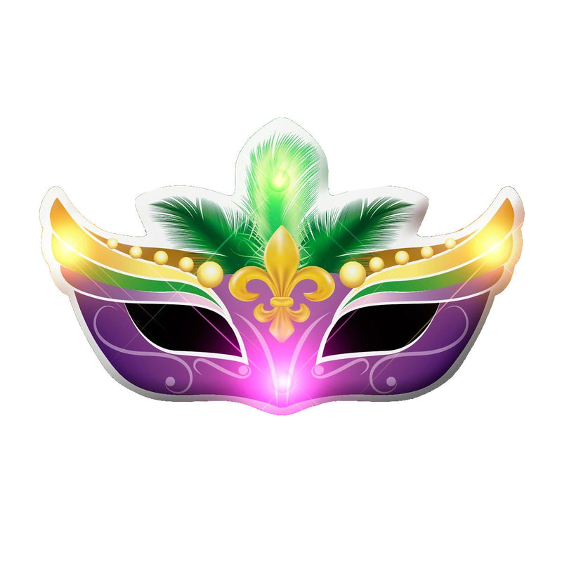 Mardi Gras Mask Flashing Body Light Lapel Pins