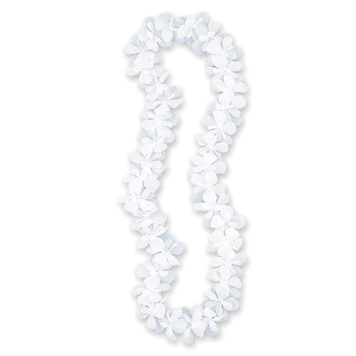 Hawaiian Flower Lei Necklace White