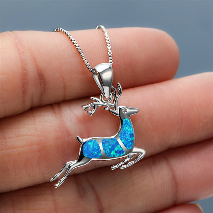 Elk Pendant Necklace Female Cartoon Animal Clavicle Chain