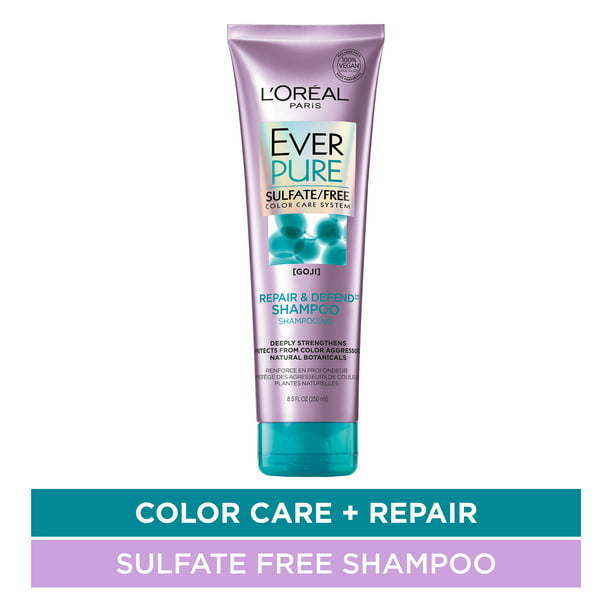 L'Oreal Paris EverPure Repair & Defend Sulfate Free Shampoo, Damaged Hair, 8.5 fl oz