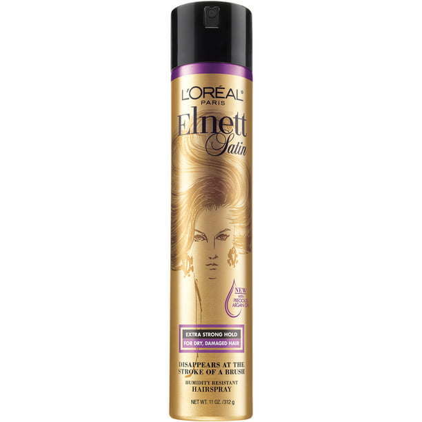 L'Oreal Paris Elnett Satin Precious Oil Hairspray for Dry, Damaged Hair, 11 oz