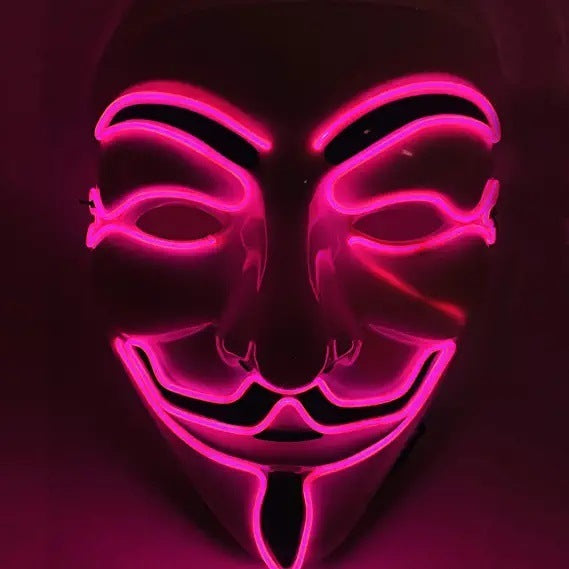 Halloween Led Hacker Mask V Vendetta Mask Adult Glowing Cosplay Mask