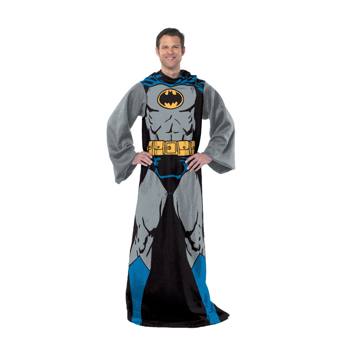 Batman-Batman in Black Star Wars: The Mandalorian; Comfy Mando Adult Silk Touch Comfy Throw Blanket with Sleeves; 48" x 71"