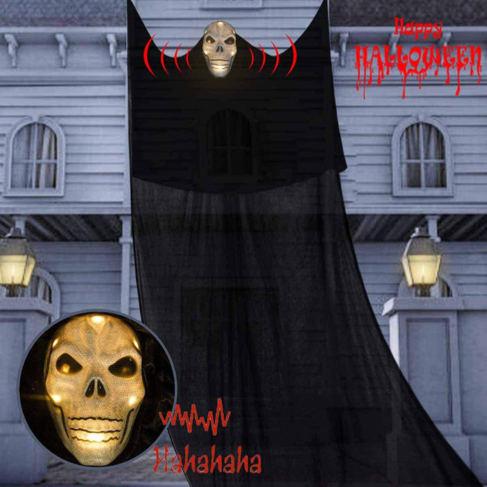 Halloween Decoration Voice-activated Light-emitting Sound Horror Ghost Mask Big Hanging Ghost Hanging Ghost