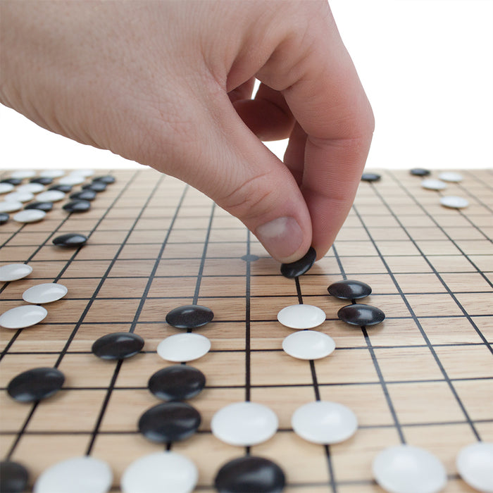 Game of Go Set with Wooden Board and Complete Set of Stones