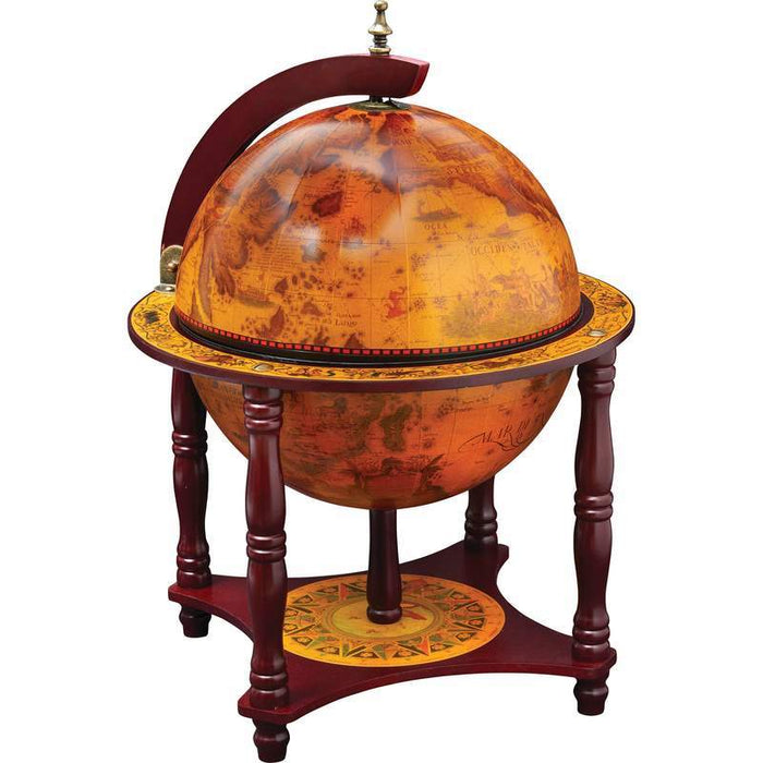 13" Diameter Globe with 57pc Chess and Checkers Set