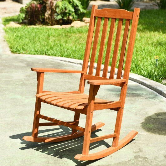 Outdoor Rocking Chair Single Rocker for Patio Deck  - Color: Natural