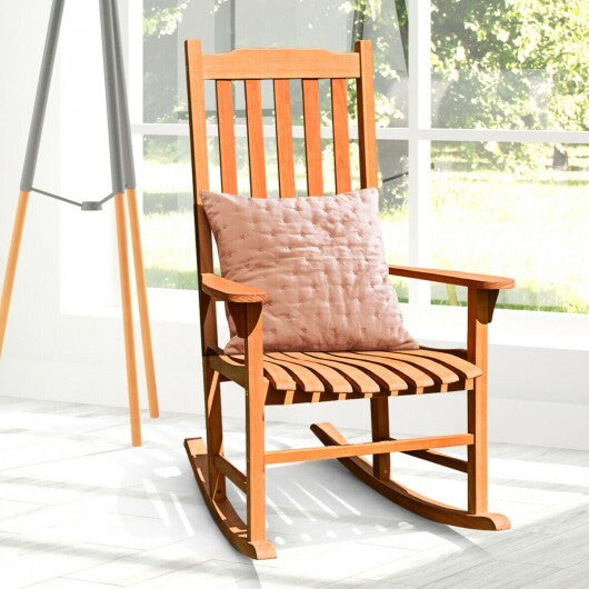 Outdoor Rocking Chair Single Rocker for Patio Deck  - Color: Natural