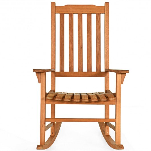 Outdoor Rocking Chair Single Rocker for Patio Deck  - Color: Natural