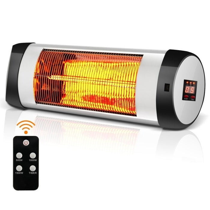 1,500 Watt 3 Mode Wall-Mounted Electric Infrared Heater with Remote Control