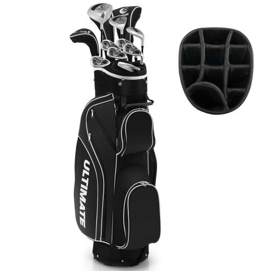 10 Pieces Womens Complete Golf Club Set with Alloy Driver - Color: Black