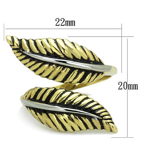 TK1707 - Two-Tone IP Gold (Ion Plating) Stainless Steel Ring with Epoxy  in Jet
